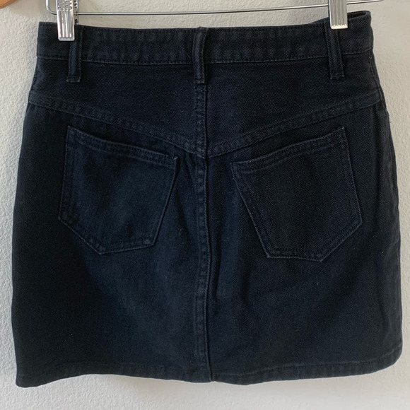 J.Galt Brandy Melville Black Button Down Denim Mini Skirt - Picture 2 of 6